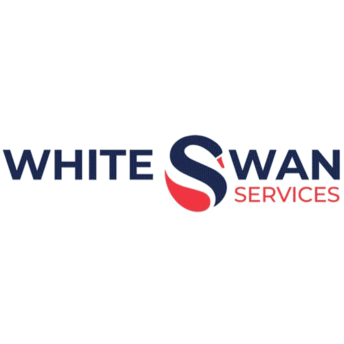 A gif of White Swan Services. There are photos of their branded cars and heavy machinery.