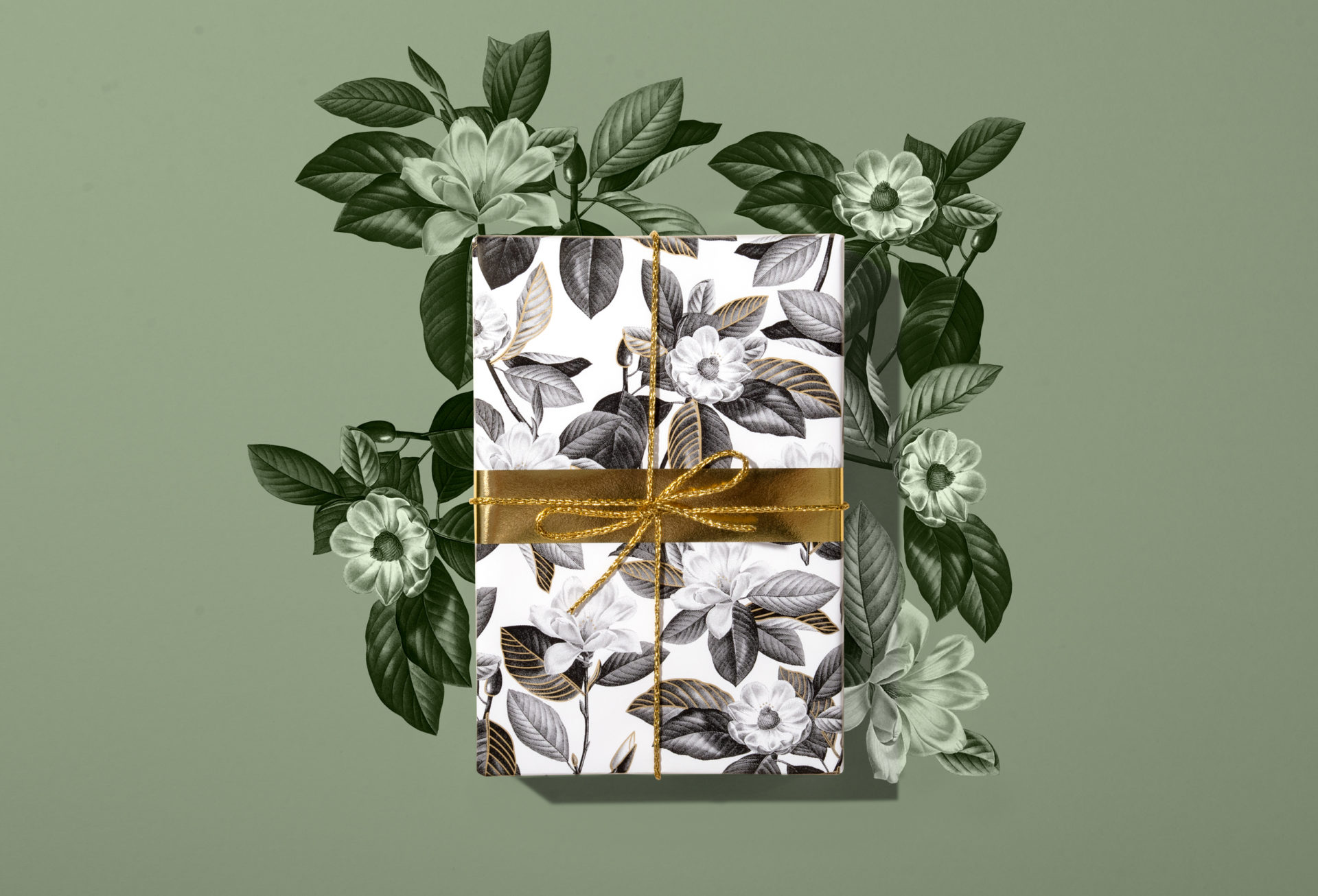 Sage Green Eco Friendly Gift Wrapping Paper, 100% Recycled