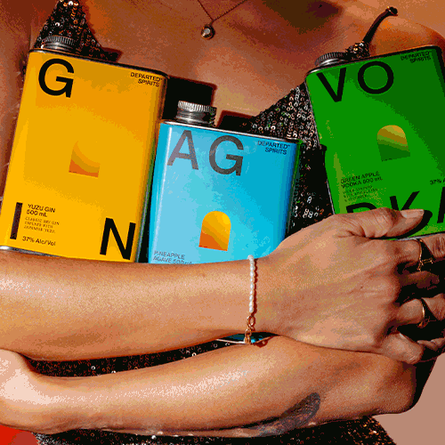 cans with spirits and mixers